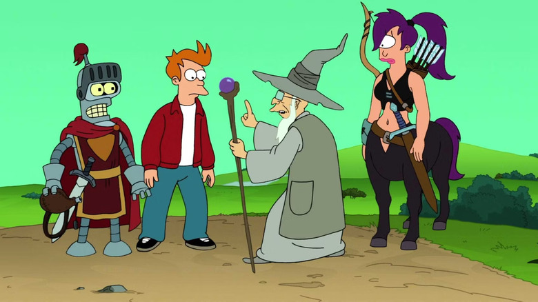 Futurama, the express crew in D&D outfits
